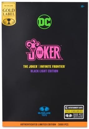 DC Multiverse The Joker Infinite Frontier Black Light Gold Label 7-Inch Action Figure - Entertainment Earth Exclusive