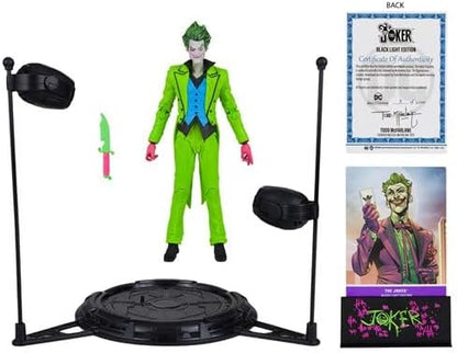 DC Multiverse The Joker Infinite Frontier Black Light Gold Label 7-Inch Action Figure - Entertainment Earth Exclusive