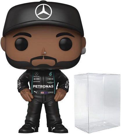 POP Formula One - Lewis Hamilton (AMG Petronas) Funko Vinyl Figure (Bundled with Compatible Box Protector Case), Multicolor, 3.75 inches