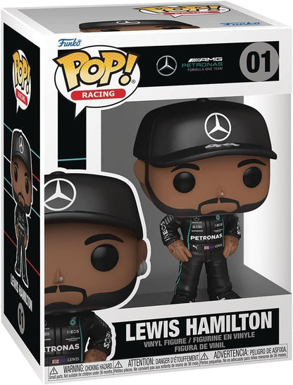 POP Formula One - Lewis Hamilton (AMG Petronas) Funko Vinyl Figure (Bundled with Compatible Box Protector Case), Multicolor, 3.75 inches