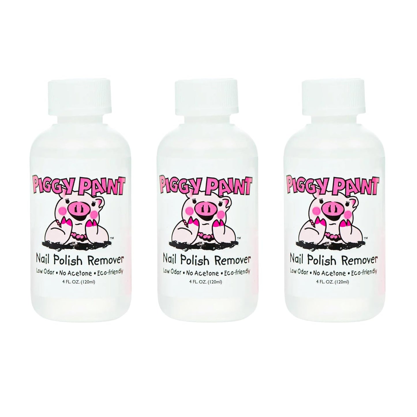 Transform Moments with Piggy Paint: Safe & Gentle 4 oz - Pack of 3 Nail Polish Remover